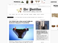Bild zum Artikel: Irrer Fetisch oder völlig normal? Hälfte der Deutschen trägt gerne Frauenkleider