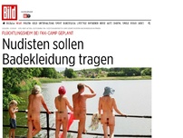 Bild zum Artikel: Flüchtlingsheim gegenüber - Nudisten sollen Badekleidung tragen