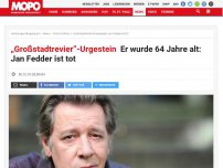 Bild zum Artikel: „Großstadtrevier”-Urgestein : Er wurde 64 Jahre alt: Jan Fedder ist gestorben