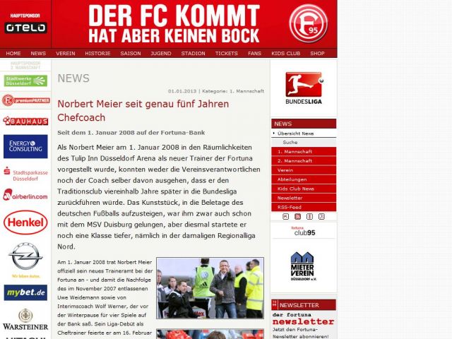 Bild zum Artikel: Norbert Meier seit genau fünf Jahren Chefcoach