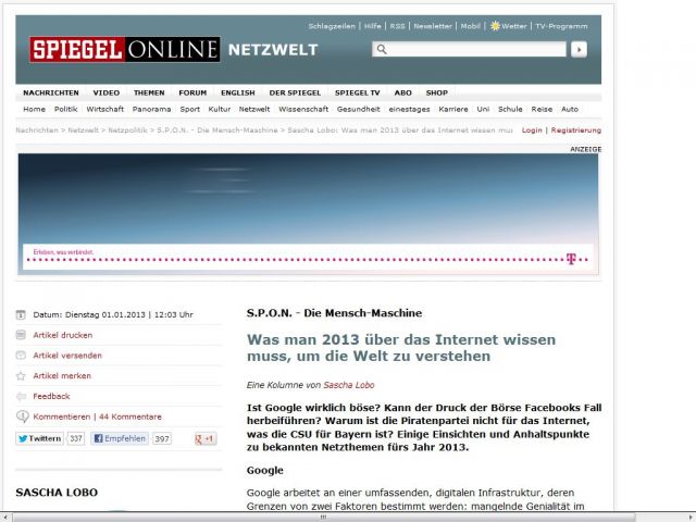 Bild zum Artikel: Netz-Stichworte des Jahres: Was man 2013 über das Internet wissen muss, um die Welt zu verstehen