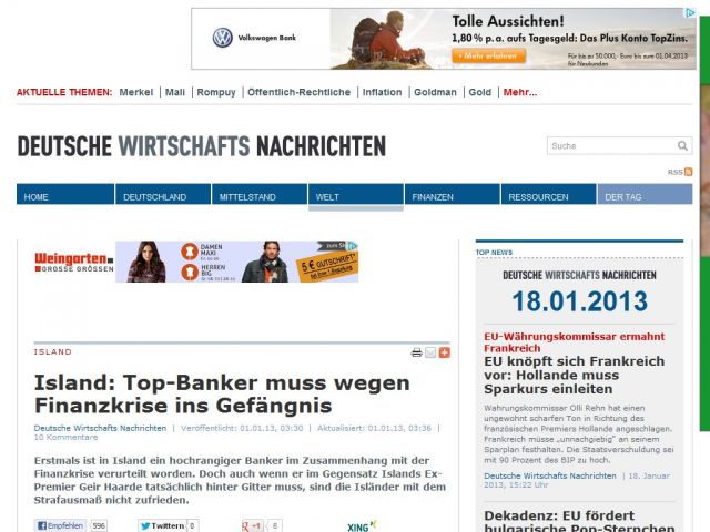 Bild zum Artikel: Island: Top-Banker muss wegen Finanzkrise ins Gefängnis