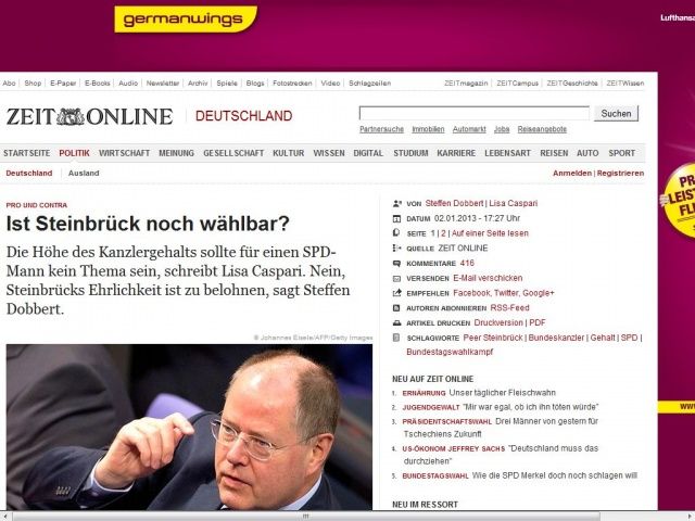 Bild zum Artikel: Pro und Contra: 
			  Ist Steinbrück noch wählbar?