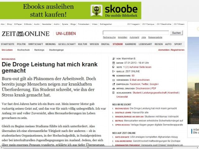 Bild zum Artikel: Buchauszug: 
			  Die Droge Leistung hat mich krank gemacht