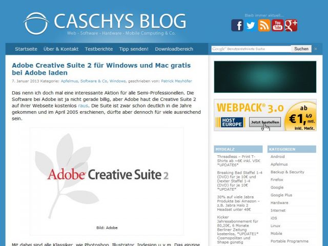 Bild zum Artikel: Adobe Creative Suite 2 für Windows und Mac gratis bei Adobe laden