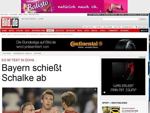 Bild zum Artikel: Test in Doha - 5:0 – Bayern schießt Schalke 04 ab