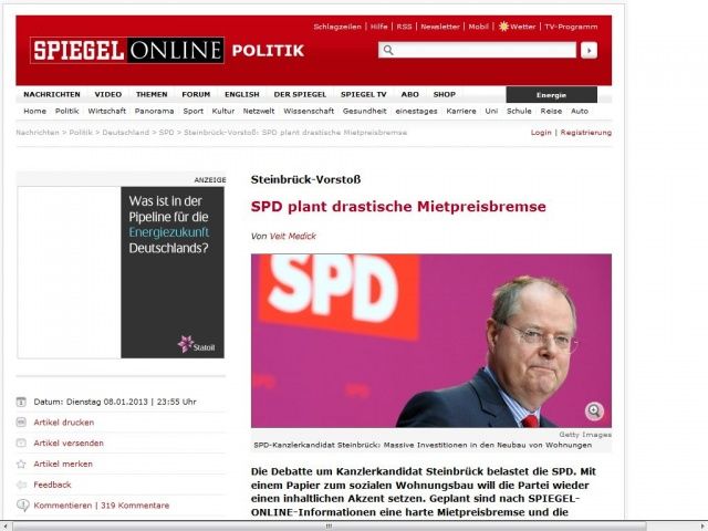 Bild zum Artikel: Steinbrück-Vorstoß: SPD plant drastische Mietpreisbremse