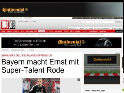 Bild zum Artikel: Sammer-Offensive - Bayern macht Ernst mit Super-Talent Rode