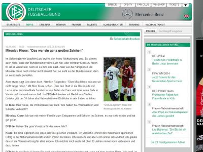 Bild zum Artikel: Nationalmannschaft: Miroslav Klose: 'Das war ein ganz großes Zeichen'