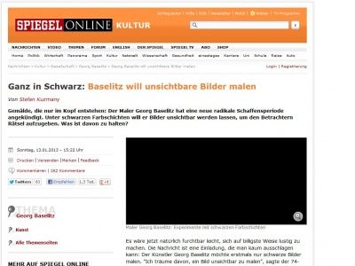 Bild zum Artikel: Ganz in Schwarz: Baselitz will unsichtbare Bilder malen