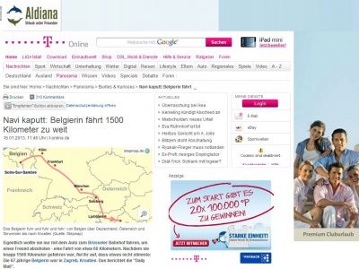 Bild zum Artikel: Zagreb statt Brüssel: Belgierin fährt 1500 Kilometer zu weit