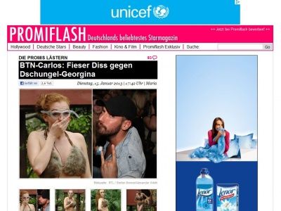 Bild zum Artikel: Die Promis lästern – BTN-Carlos: Fieser Diss gegen Dschungel-Georgina