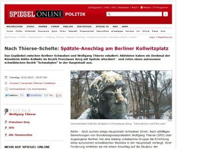 Bild zum Artikel: Nach Thierse-Schelte: Spätzle-Anschlag am Berliner Kollwitzplatz
