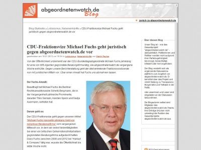 Bild zum Artikel: CDU-Fraktionsvize Michael Fuchs geht juristisch gegen abgeordnetenwatch.de vor