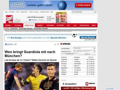 Bild zum Artikel: Neymar, Luis Enrique  -  

Wen bringt Guardiola mit nach München?