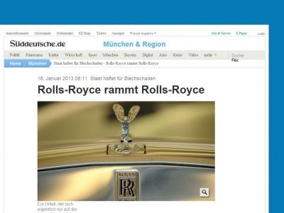 Bild zum Artikel: Staat soll haften: Rolls-Royce rammt Rolls-Royce