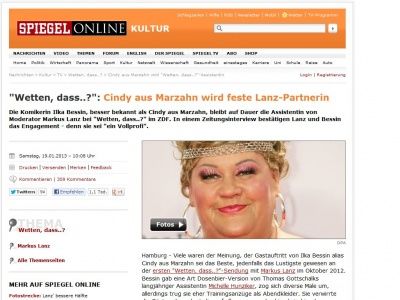 Bild zum Artikel: 'Wetten, dass..?': Cindy aus Marzahn wird feste Lanz-Partnerin