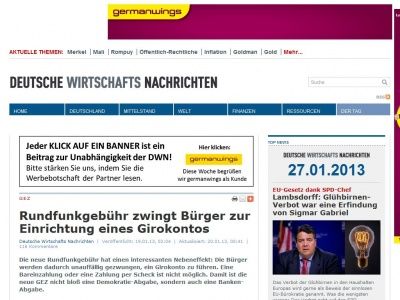 Bild zum Artikel: Rundfunkgebühr zwingt alle Bürger zur Einrichtung eines Girokontos