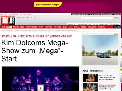 Bild zum Artikel: Schmitz online! - Dotcoms Mega-Show zum „Mega“-Start