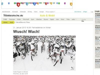 Bild zum Artikel: Fahrradfahren im Winter: Wusch! Wach!