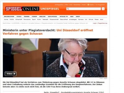 Bild zum Artikel: Ministerin unter Plagiatsverdacht: Uni Düsseldorf eröffnet Verfahren gegen Schavan
