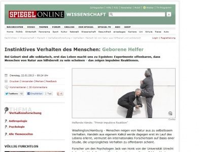 Bild zum Artikel: Instinktives Verhalten des Menschen: Geborene Helfer