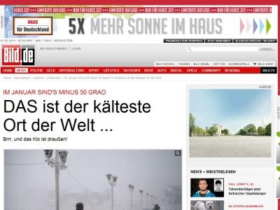 Bild zum Artikel: Minus 71 Grad - Oimjakon ist der kälteste Ort der Welt