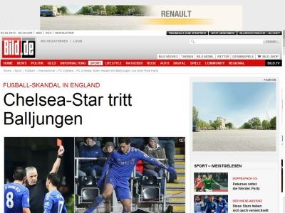 Bild zum Artikel: Fußball-Skandal in England - Rot! Chelsea-Star Hazard tritt Balljungen