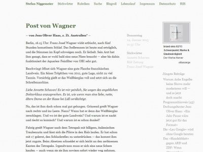 Bild zum Artikel: Post von Wagner