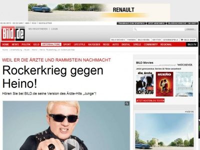 Bild zum Artikel: Weil er Die Ärzte covert - Rockerkrieg gegen Heino!