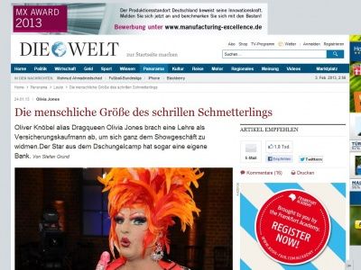 Bild zum Artikel: Olivia Jones: Die menschliche Größe des schrillen Schmetterlings