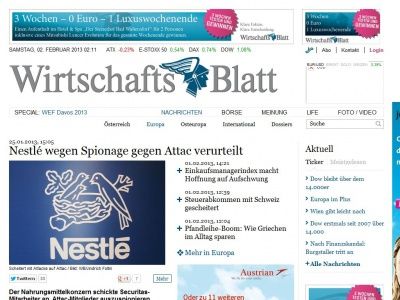 Bild zum Artikel: Nestlé wegen Spionage gegen Attac verurteilt