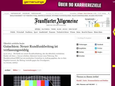 Bild zum Artikel: Gutachten: Neuer Rundfunkbeitrag ist verfassungswidrig