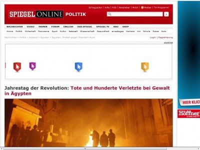 Bild zum Artikel: Jahrestag der Revolution: Tote und Hunderte Verletzte bei Gewalt in Ägypten