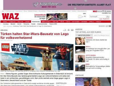 Bild zum Artikel: Spielzeug: Türken halten Star-Wars-Bausatz von Lego für volksverhetzend