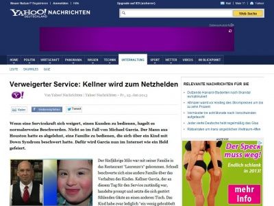 Bild zum Artikel: Verweigerter Service: Kellner wird zum Netzhelden