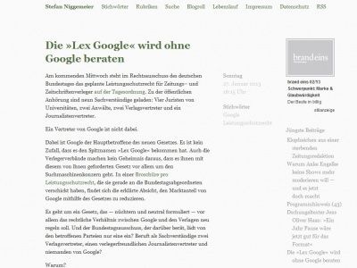 Bild zum Artikel: Die »Lex Google« wird ohne Google beraten