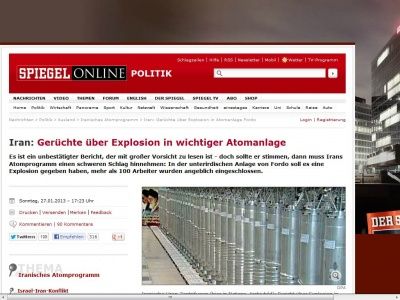 Bild zum Artikel: Iran: Gerüchte über Explosion in wichtiger Atomanlage