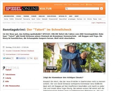 Bild zum Artikel: Sonntagskrimi: Der 'Tatort' im Schnellcheck