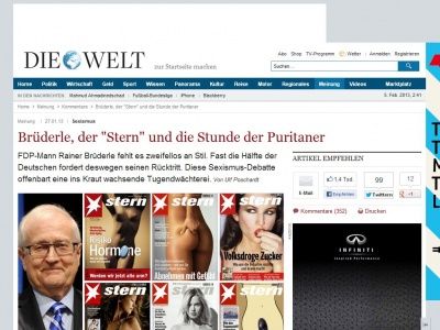 Bild zum Artikel: Sexismus: Brüderle, der 'Stern' und die Stunde der Puritaner