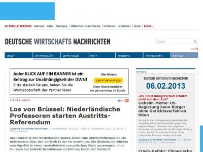 Bild zum Artikel: Los von Brüssel: Niederländische Professoren starten Austritts-Referendum