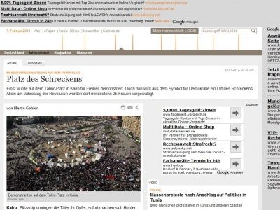 Bild zum Artikel: Vom Mob gejagt: Massenvergewaltigungen auf dem Tahrir-Platz