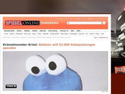 Bild zum Artikel: Krümelmonster-Krimi in Hannover: Bahlsen will 52.000 Packungen Kekse spenden