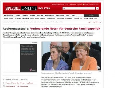 Bild zum Artikel: Regierungsstudie: Verheerende Noten für deutsche Familienpolitik