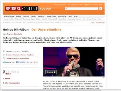 Bild zum Artikel: Heinos Hit-Album: Der Unversöhnliche