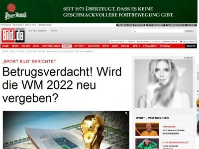 Bild zum Artikel: „Sport Bild“ berichtet - Betrugsverdacht! Wird die WM 2022 neu vergeben?