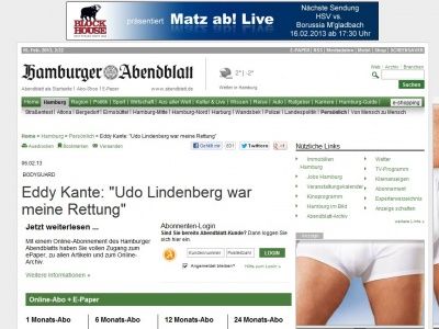 Bild zum Artikel: Bodyguard: Eddy Kante: 'Udo Lindenberg war meine Rettung'