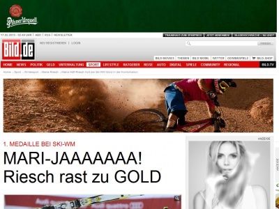 Bild zum Artikel: Wahnsinnsritt bei Ski-WM - MARI-JAAAAAAA! Riesch rast zu GOLD