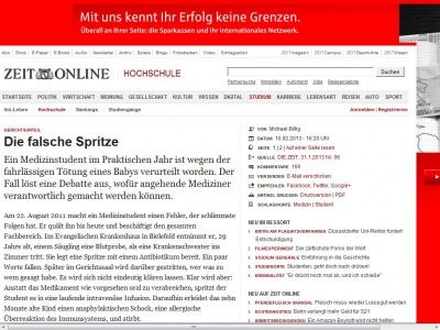 Bild zum Artikel: Verurteilung eines Studenten: 
			  Die falsche Spritze