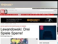 Bild zum Artikel: Rote Karte gegen HSV - Lewandowski: Drei Spiele Sperre!